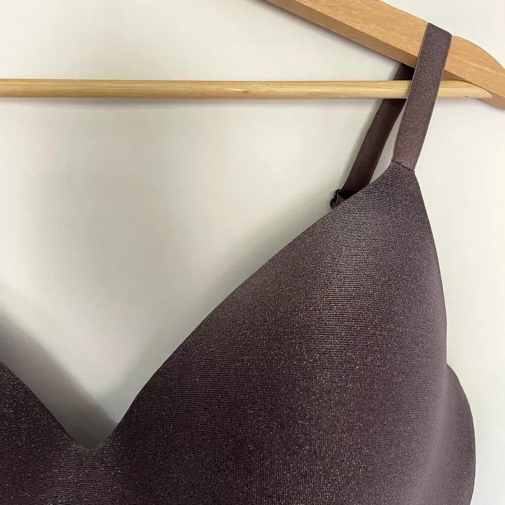 Victoria's Secret purple sparkly t-shirt lightly lined wireless bra women's 40C - Picture 2 of 5